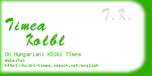 timea kolbl business card